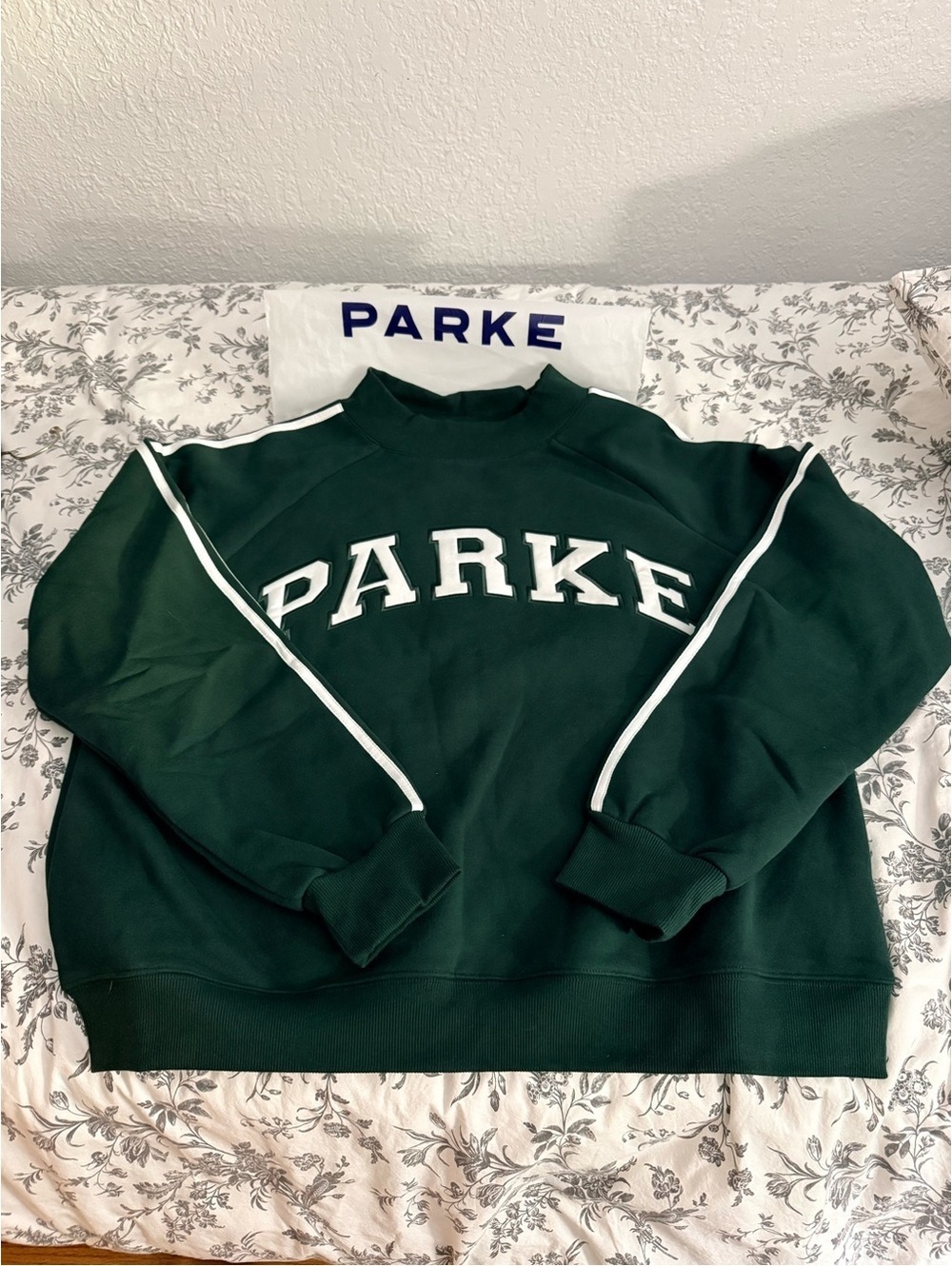 PARKE Sport Stripe Mockneck Forest L/XL NWT SOLD OUT - Picture 1 of 5